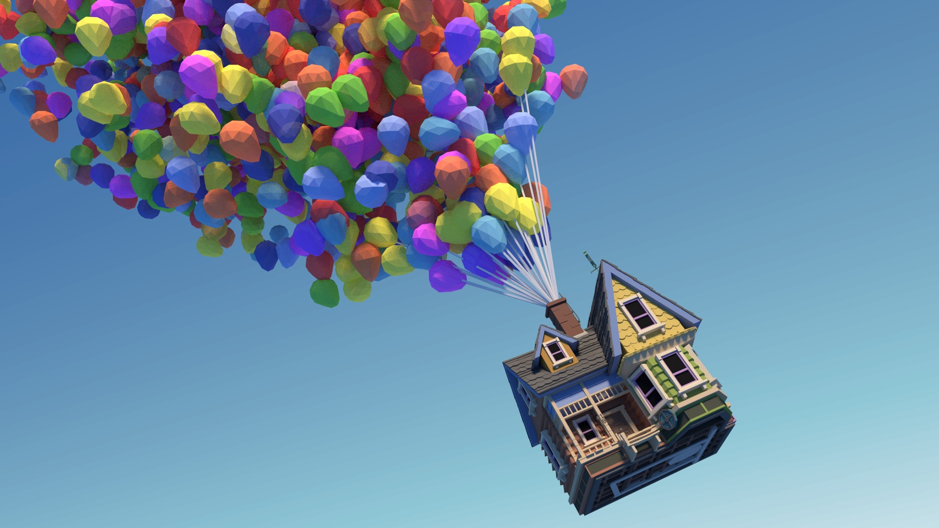 Up Flying House Scene