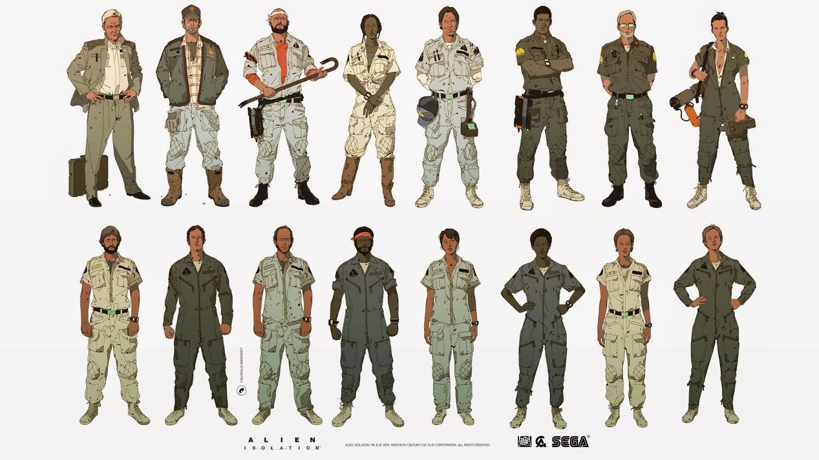 Artstation Alien Isolation Character Costume Designs Calum Alexander Watt