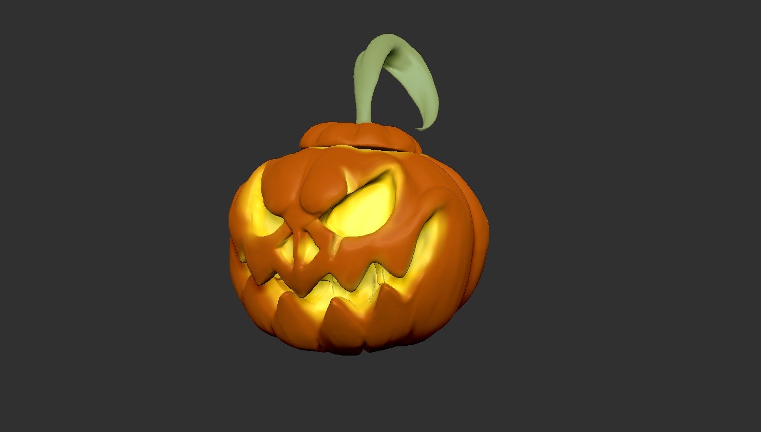 Halloween Evil Pumpkin - Side.