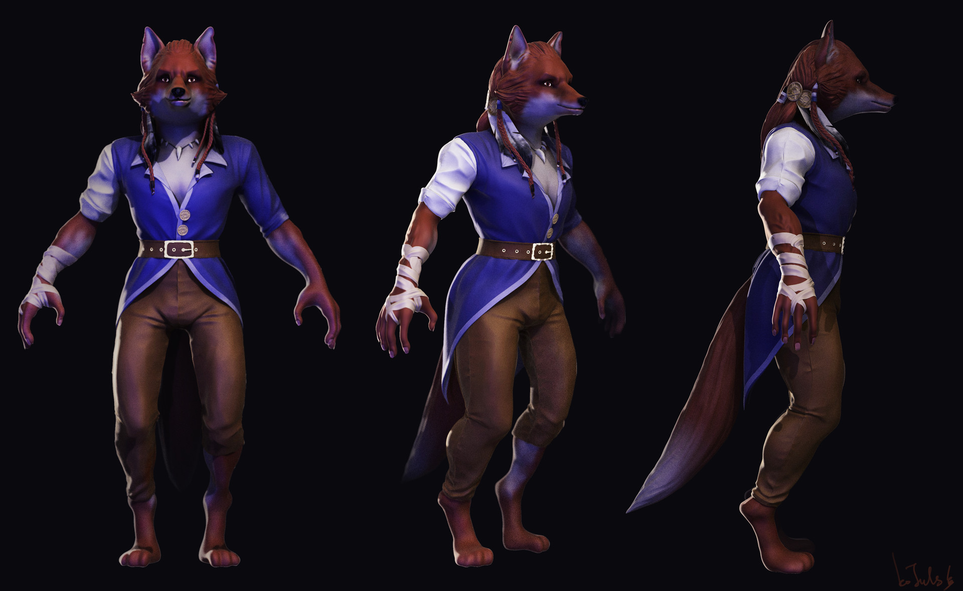 Furry Fox 3d model