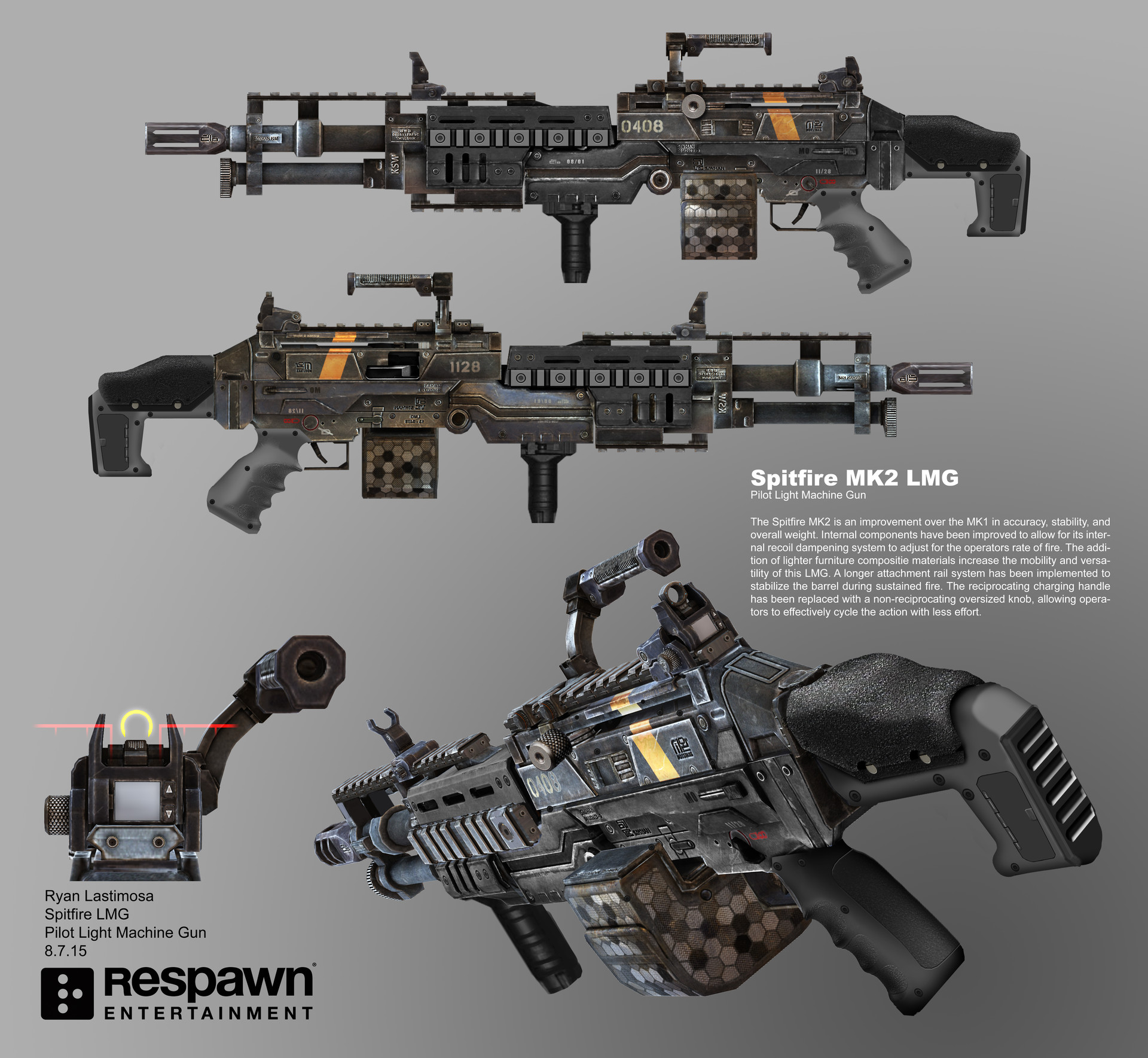 Artstation Titanfall 2 Spitfire Mk2 Light Machine Gun