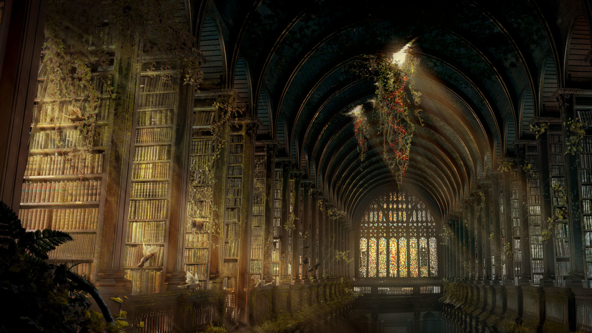 ArtStation - Abandoned Library, Zaccheus Ng