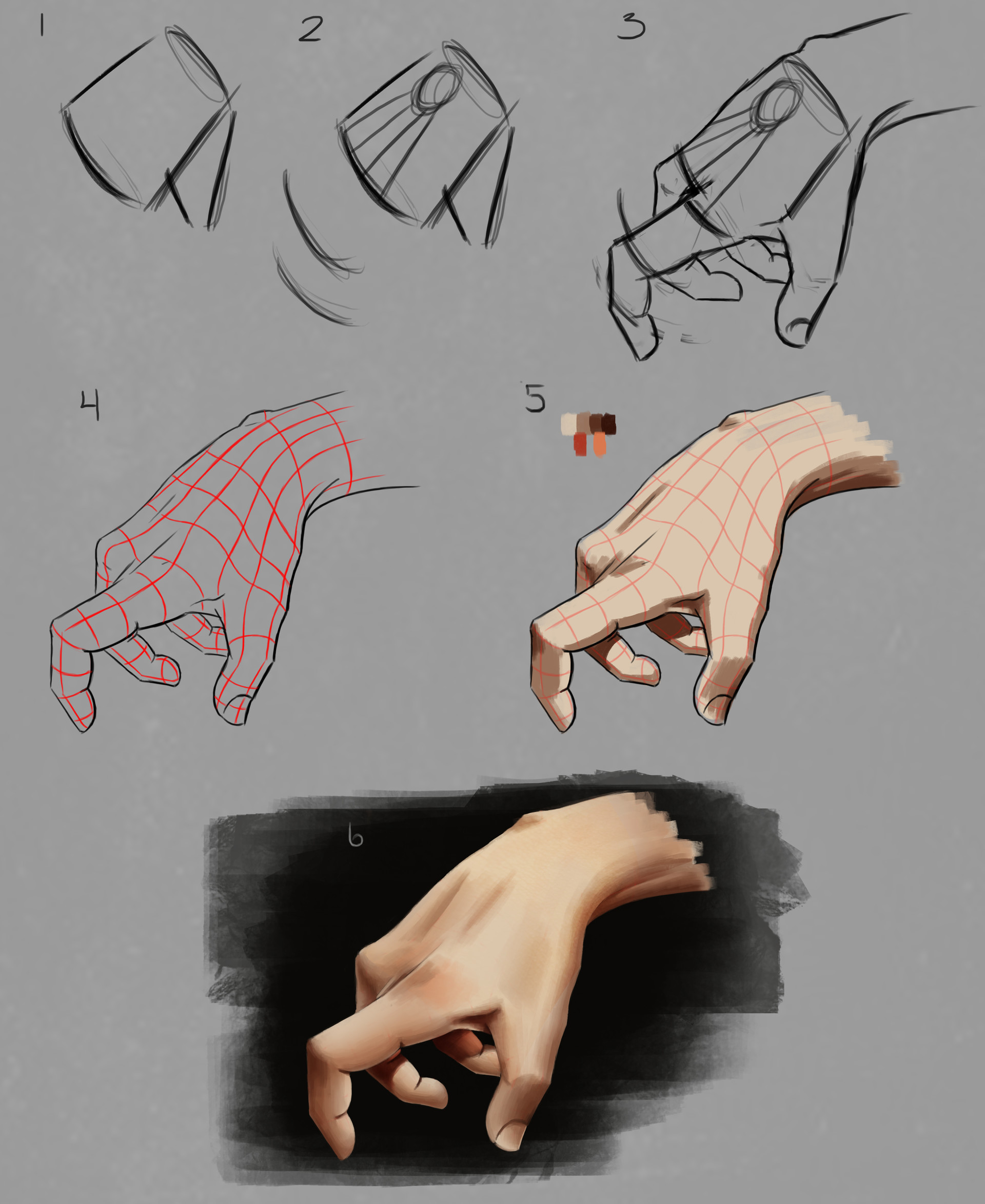 Арт поэтапно. Руки для рисования. Туториал по рисованию рук. Уроки рисования рук. Кисти рук для рисования.