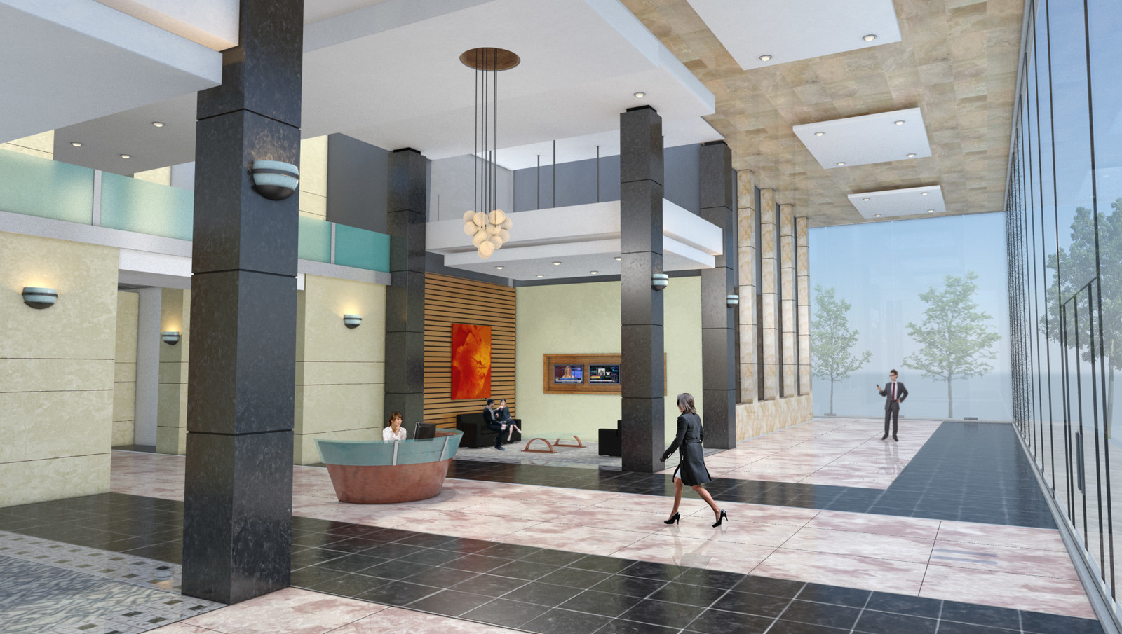 Bright Office Lobby 