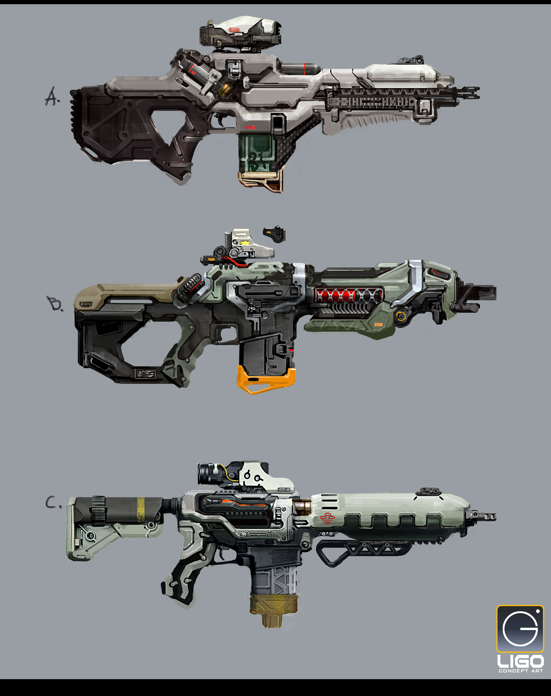 Artstation Assault Rifle Design For The Rising Fire 0298