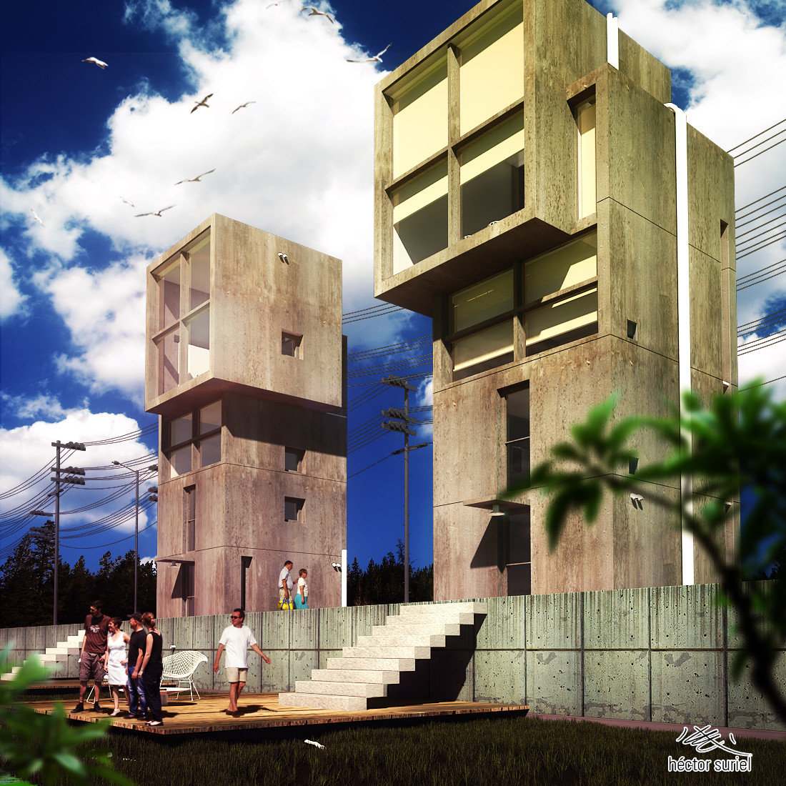 ArtStation - Tadao Ando's 4x4 House