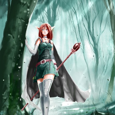 Shinu real shinu forest elf painting