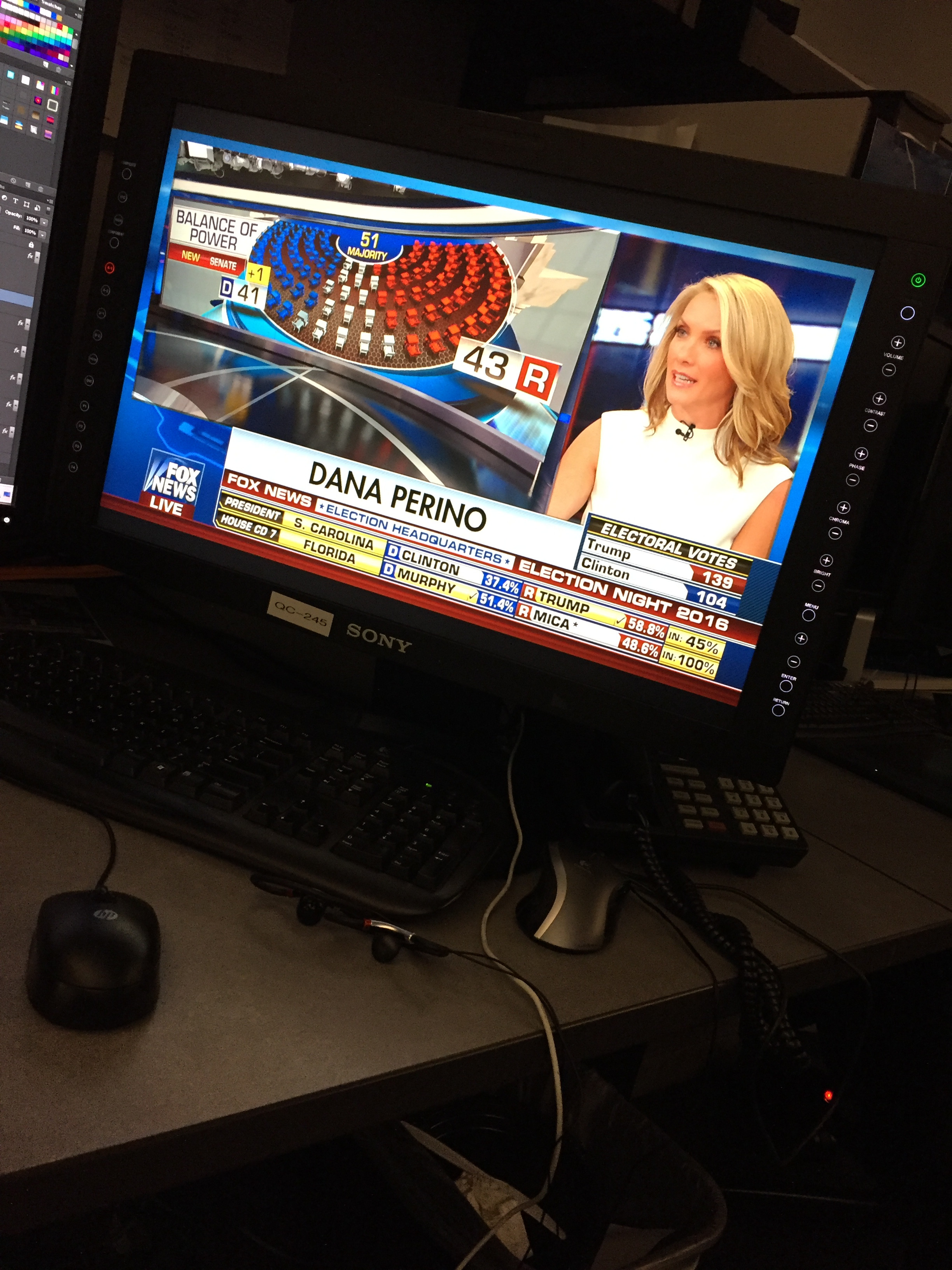 Senate Chair &amp; Desk On Air Election Night 2016 Fox News Channel