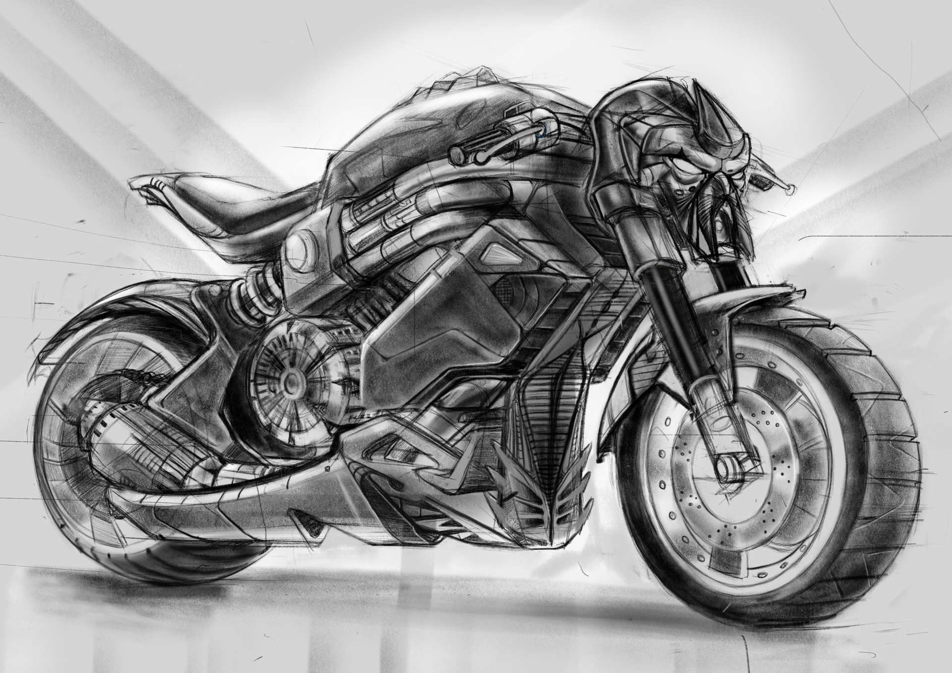 EV0 RR by Mark Wells at Coroflotcom  Bike sketch Bike drawing  Motorcycle drawing
