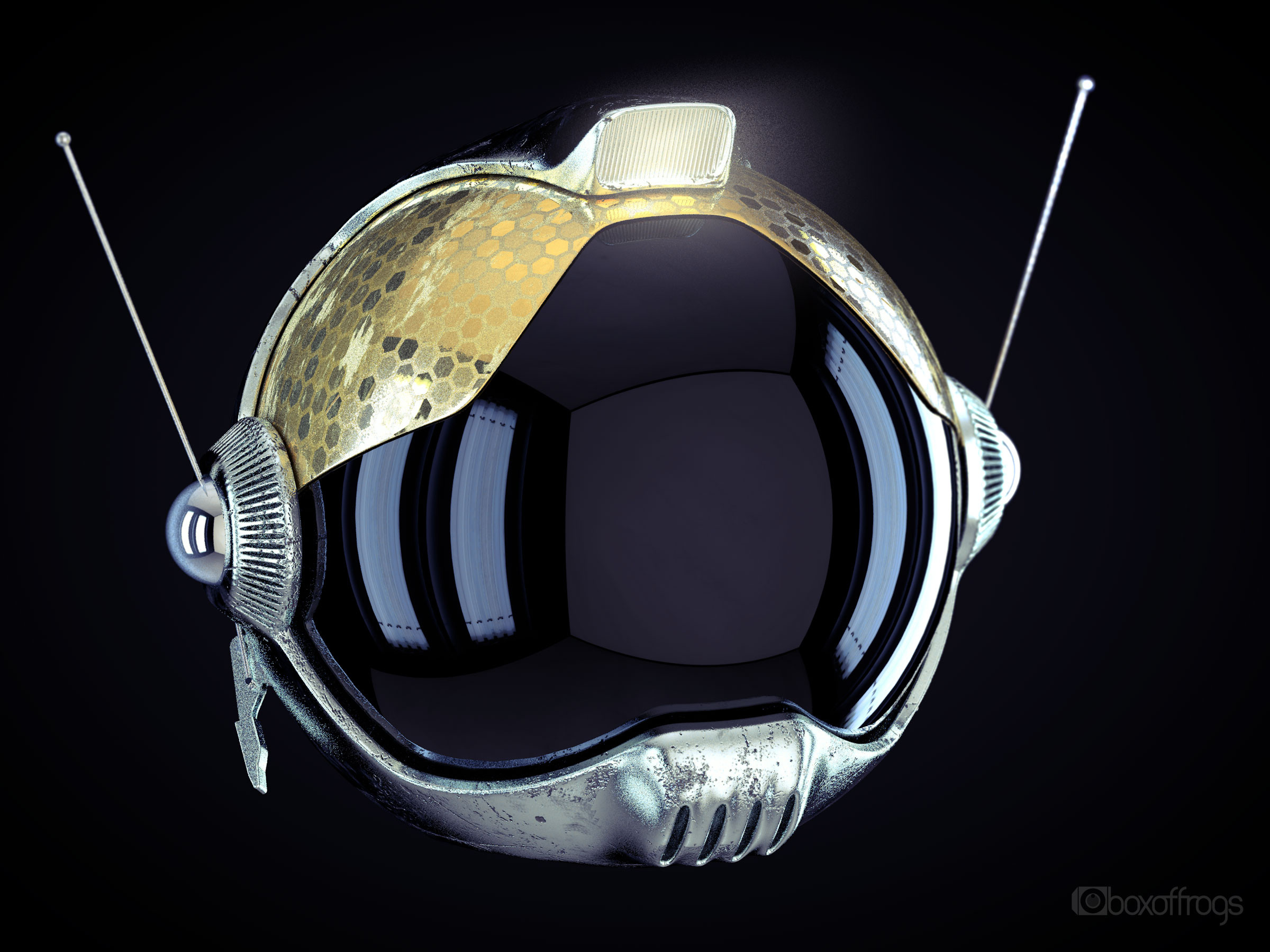 Retro futuristic helmet for retro futuristic astronaut