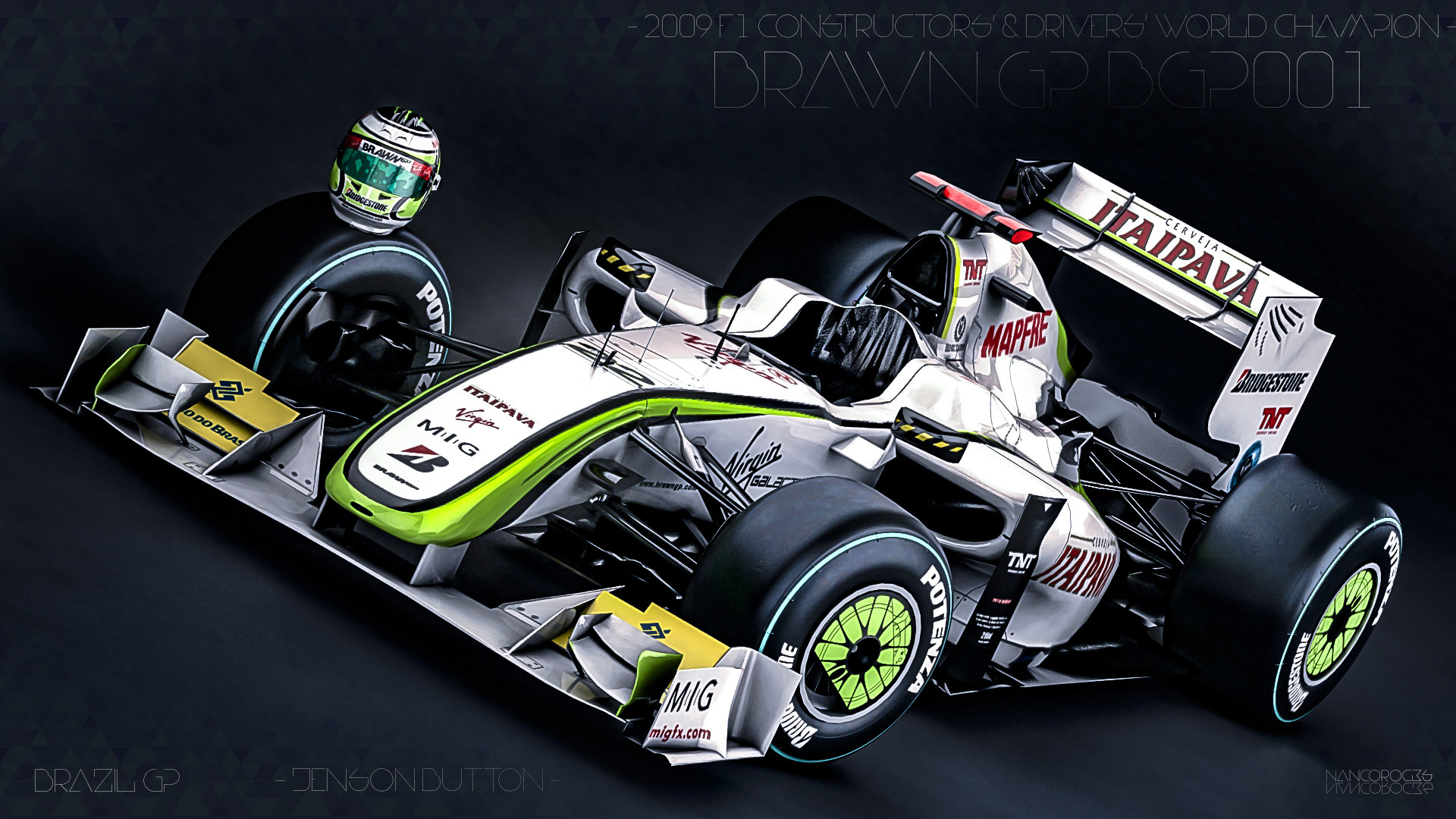 ArtStation - Brawn GP BGP001 - Jenson Button - Brazil 2009