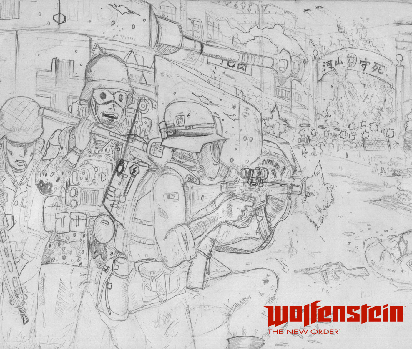 Эскизы и наброски wolfenstein the new order