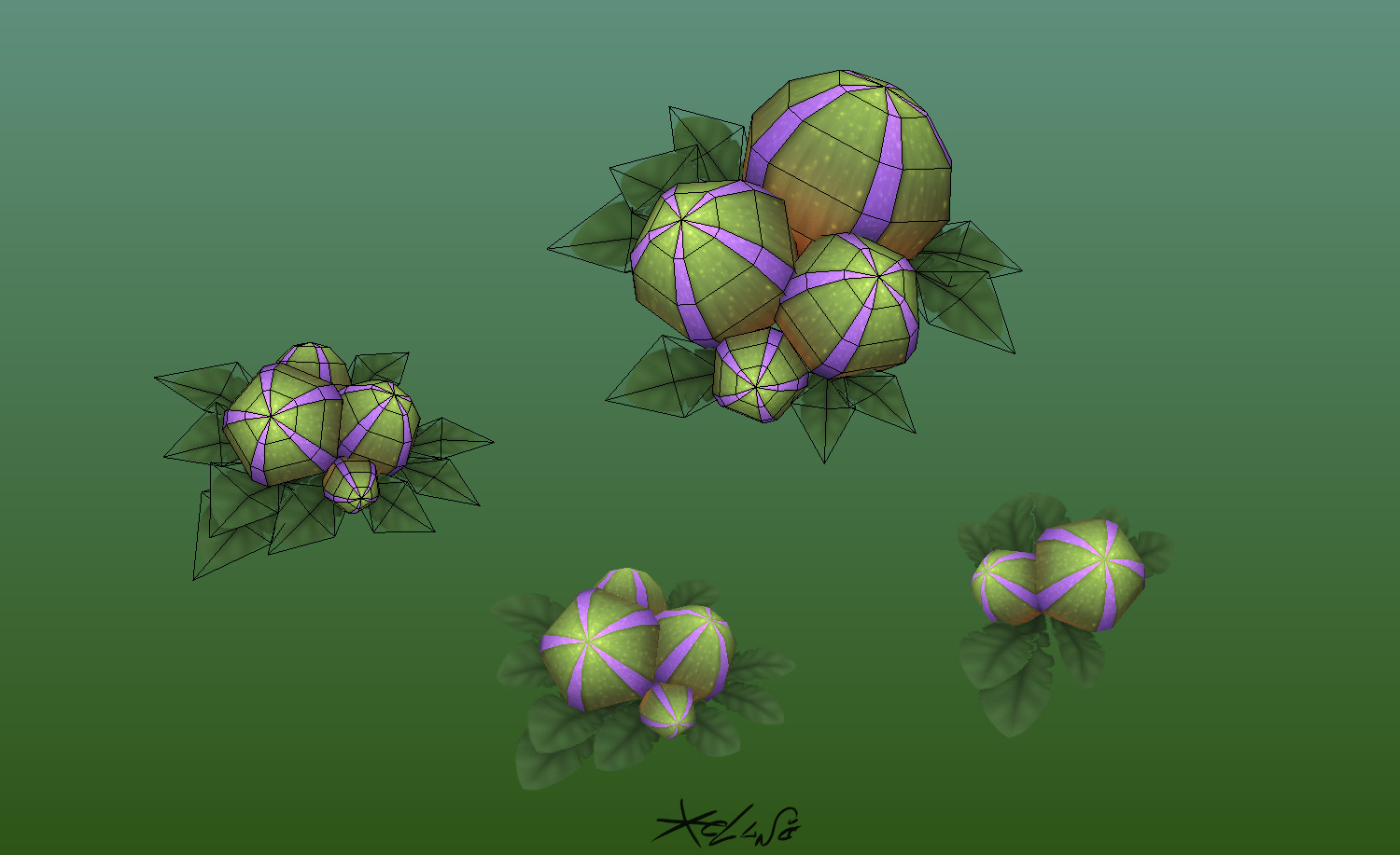 Xelun R Low Poly 3d Jungle Alien Plant