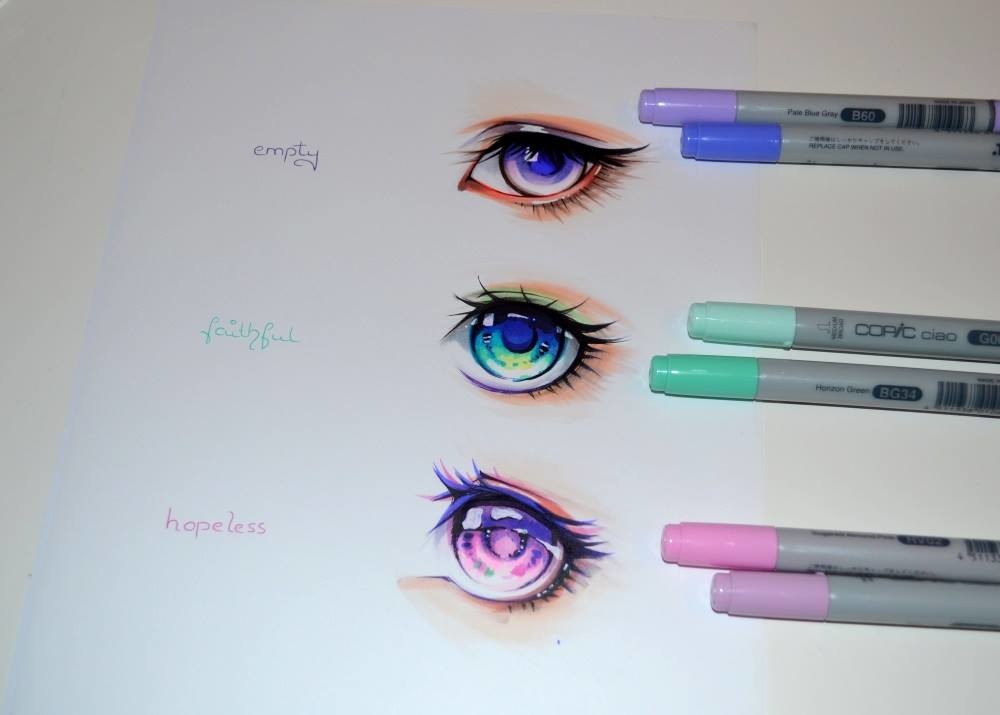 ArtStation - Anime Eyes / Lighane / Copic Marker