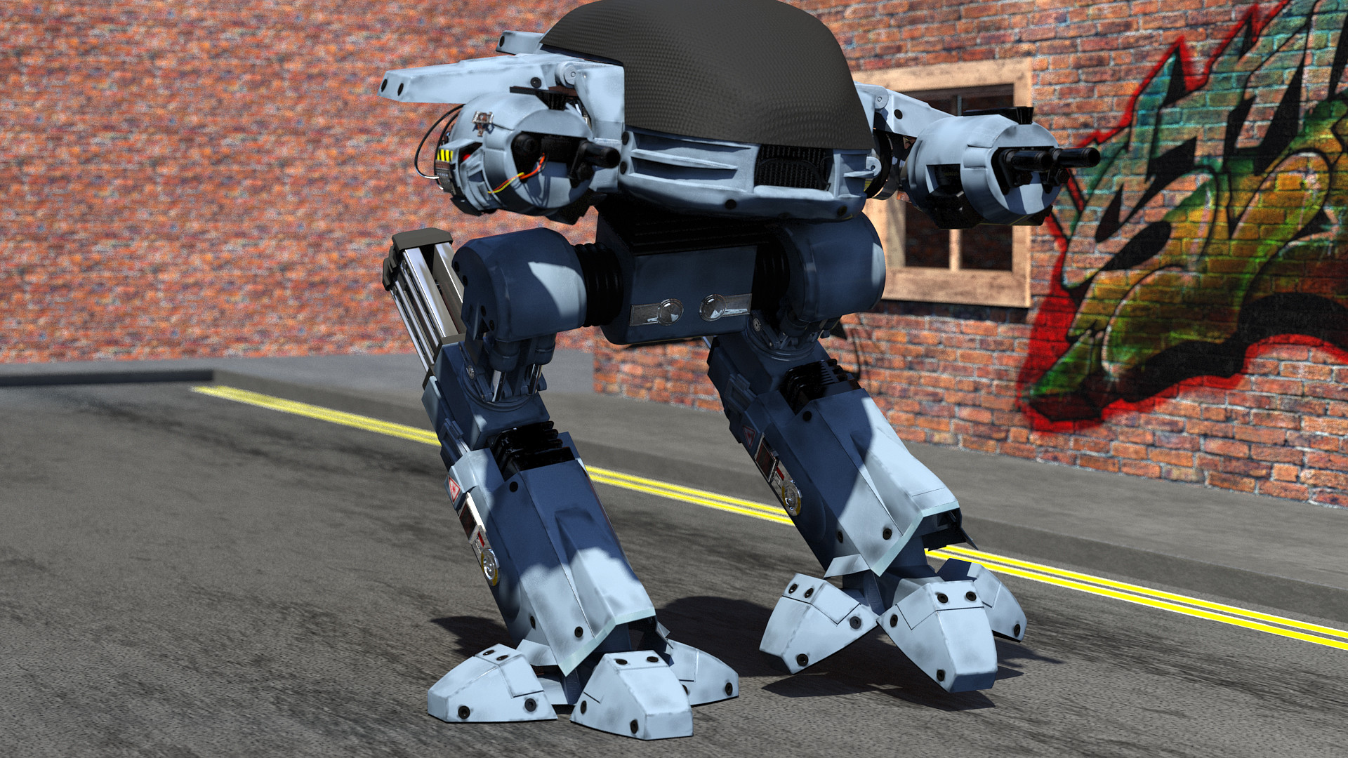 Artstation Ed 209 Modelled With 3ds Max Mark Cullum
