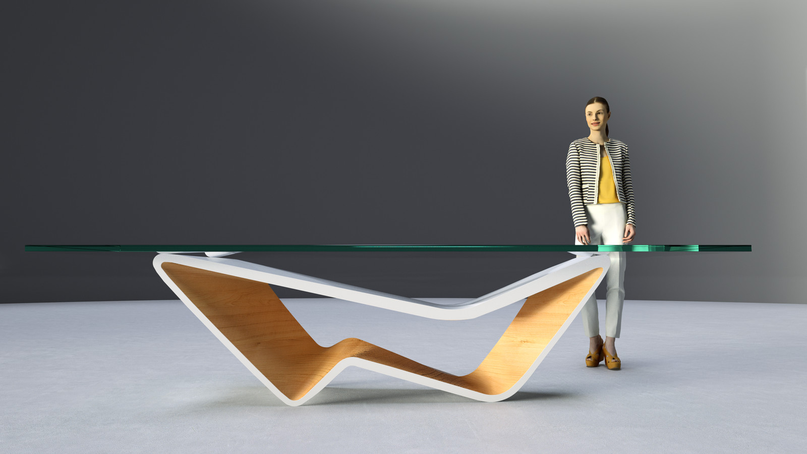 SketchUp + Thea Render 
Wilmer Chaca Table-Scene 7A

Table construction video here: https://www.facebook.com/Kemp.Productions/videos/1211294868916088/ 