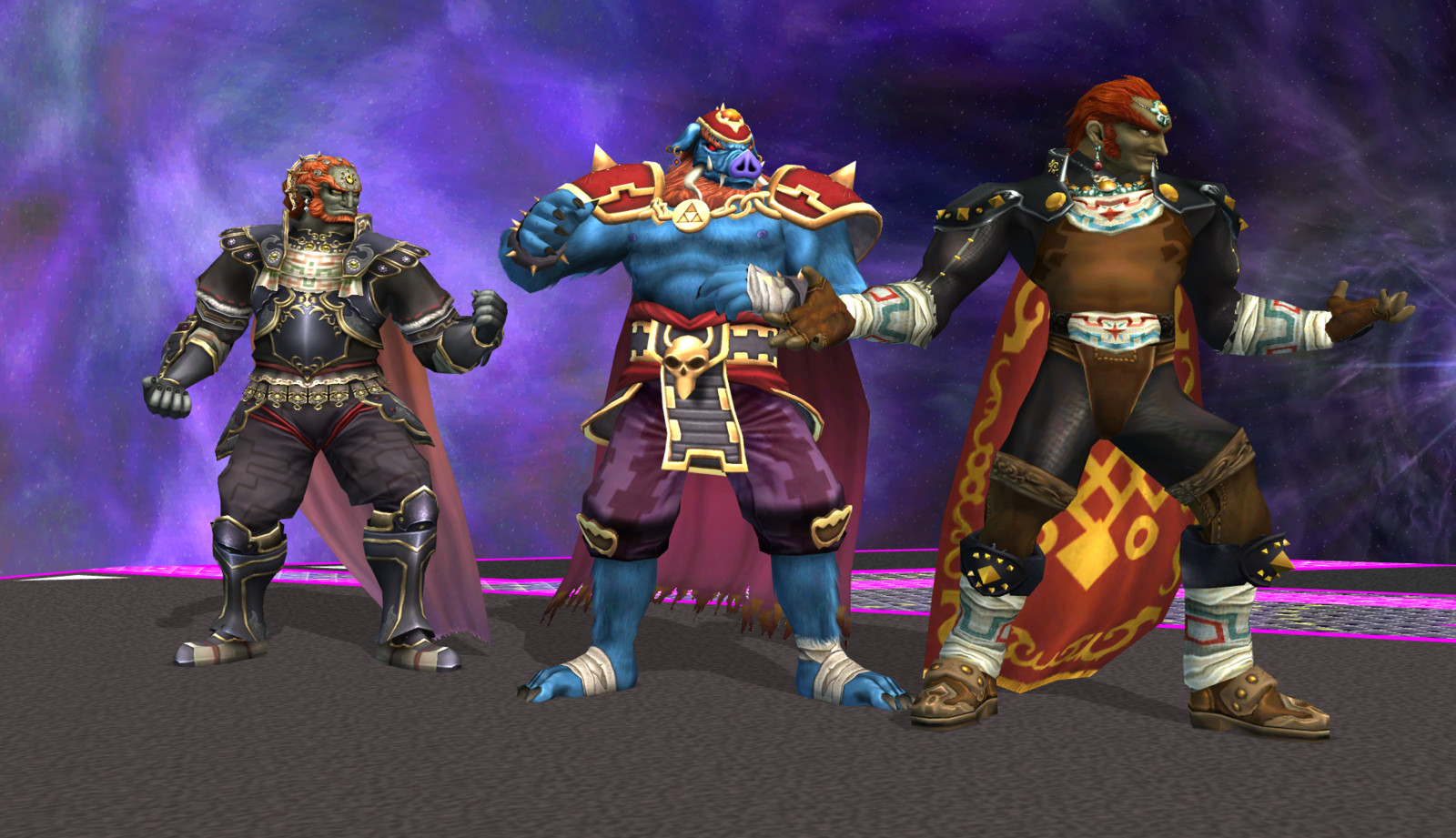 Pig Ganon standing with the two other Ganon's