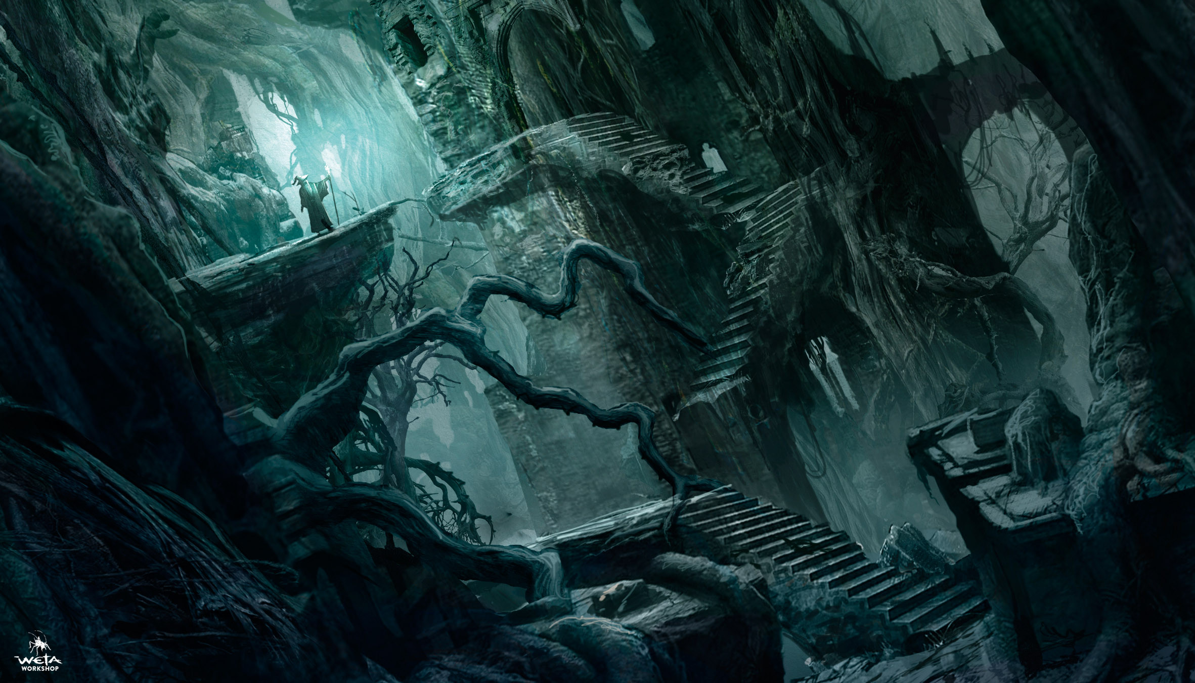 Concept art of Dol Guldur entrance
