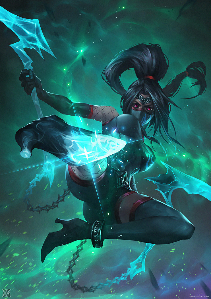 Akali Fanart Skins Artstation Darkness Ionia Ghost Assassin Akali Mist Xg darkness ionia ghost assassin