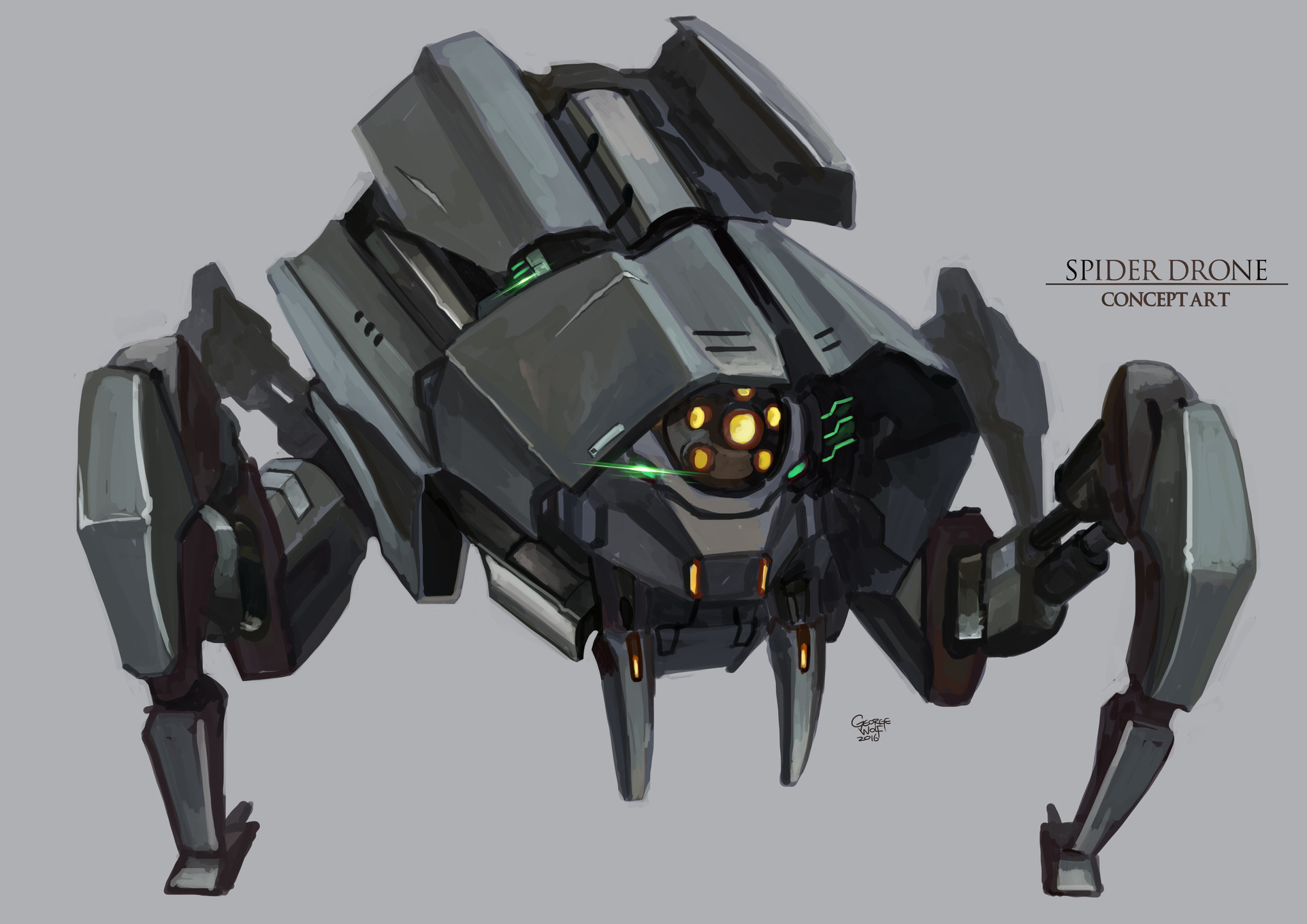 Artstation Concept Art Spider Drone Random War Brutal Training George Wolf