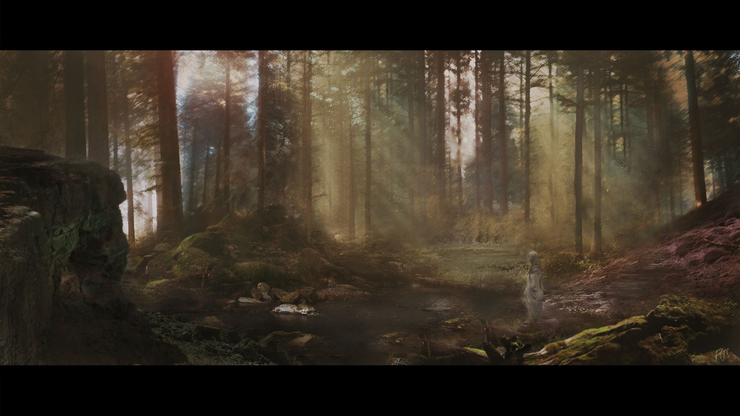 Artstation Entering The Shallow Water Of The Mystical Forest
