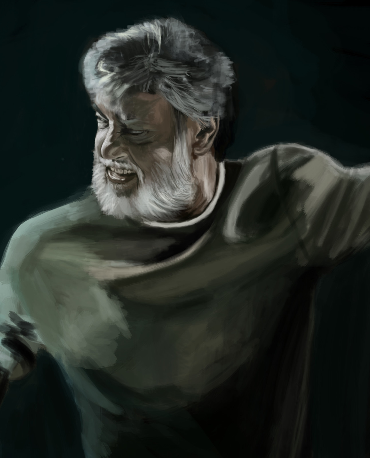 Artstation Rajinikanth Kabali Digital Painting Vinodh Kumar