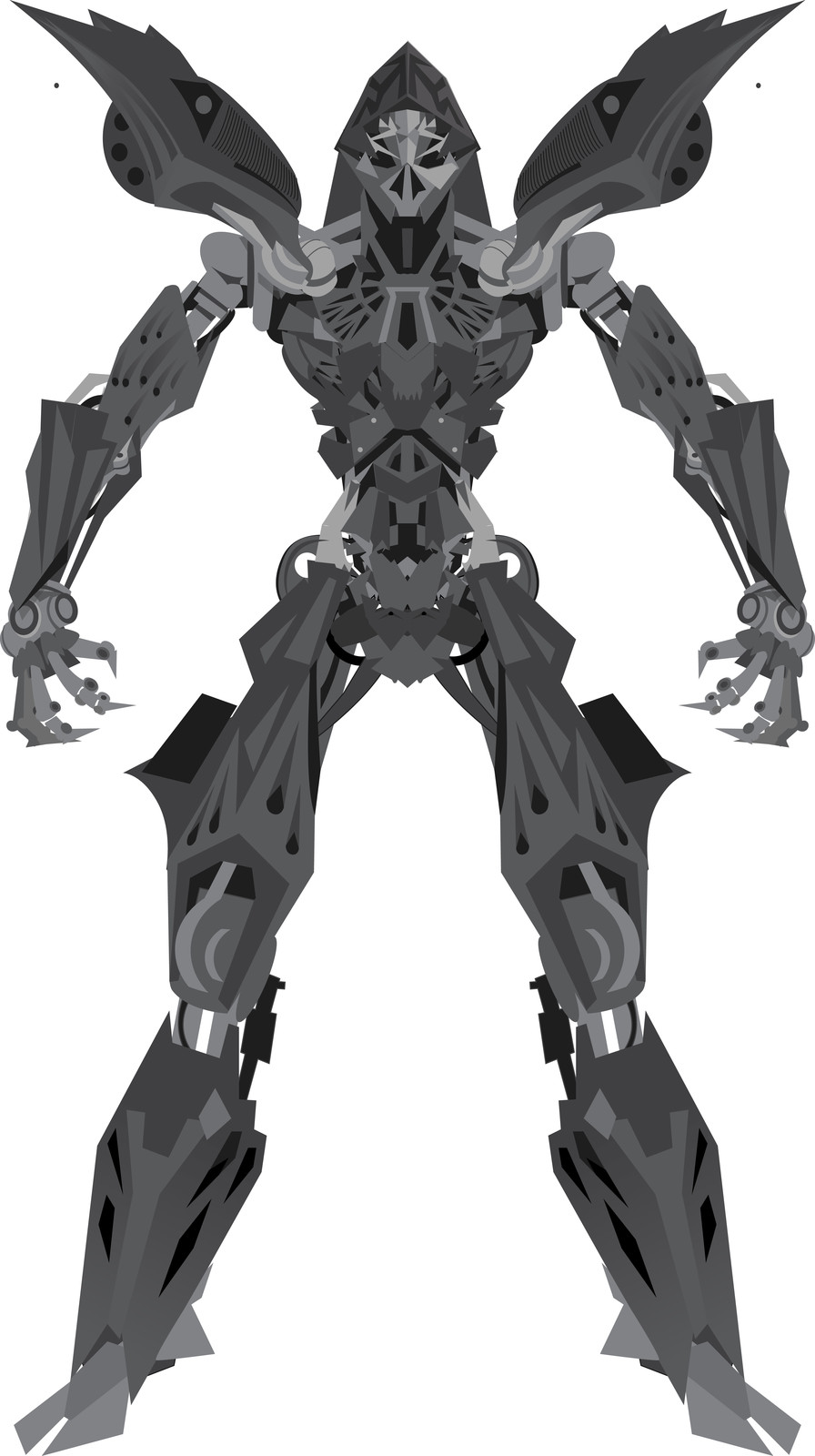 Original concept, a very stylized animesque robot, not very functional joints