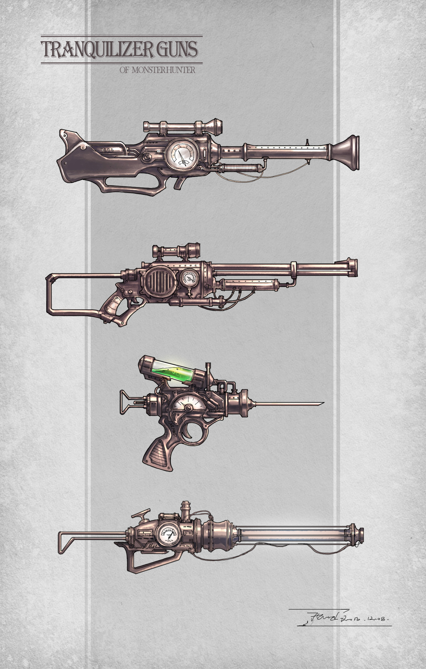 ArtStation - STEAMPUNK TRANQUILIZER GUNS