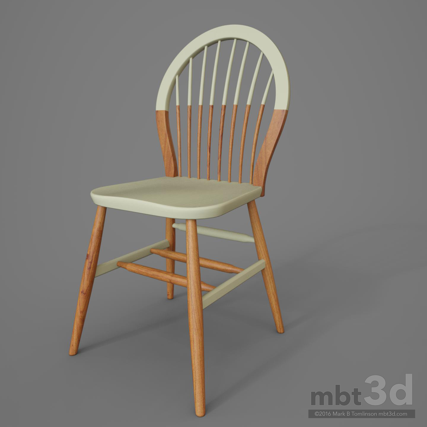 Round Back Wooden Chair White