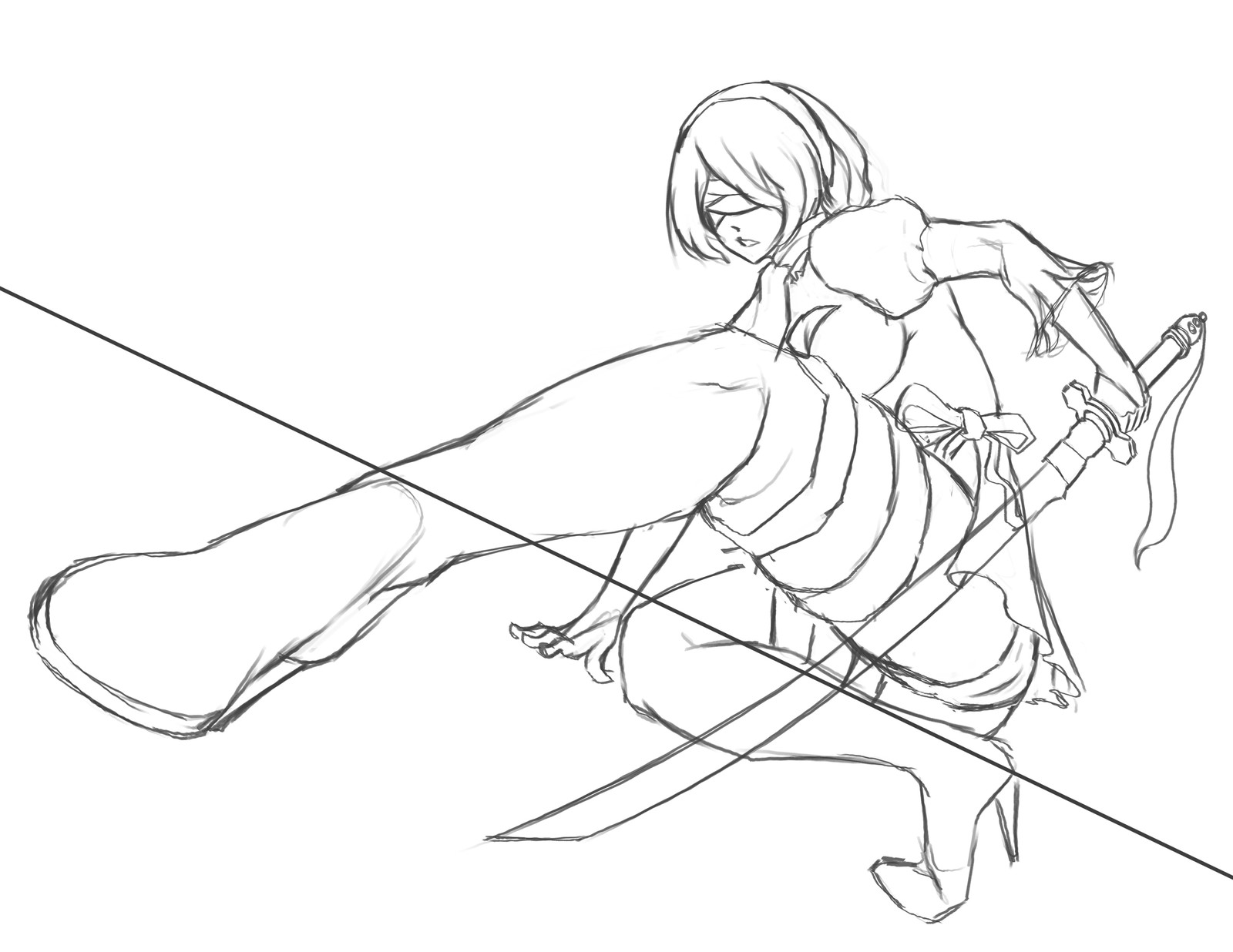 Как нарисовать 2b из nier automata