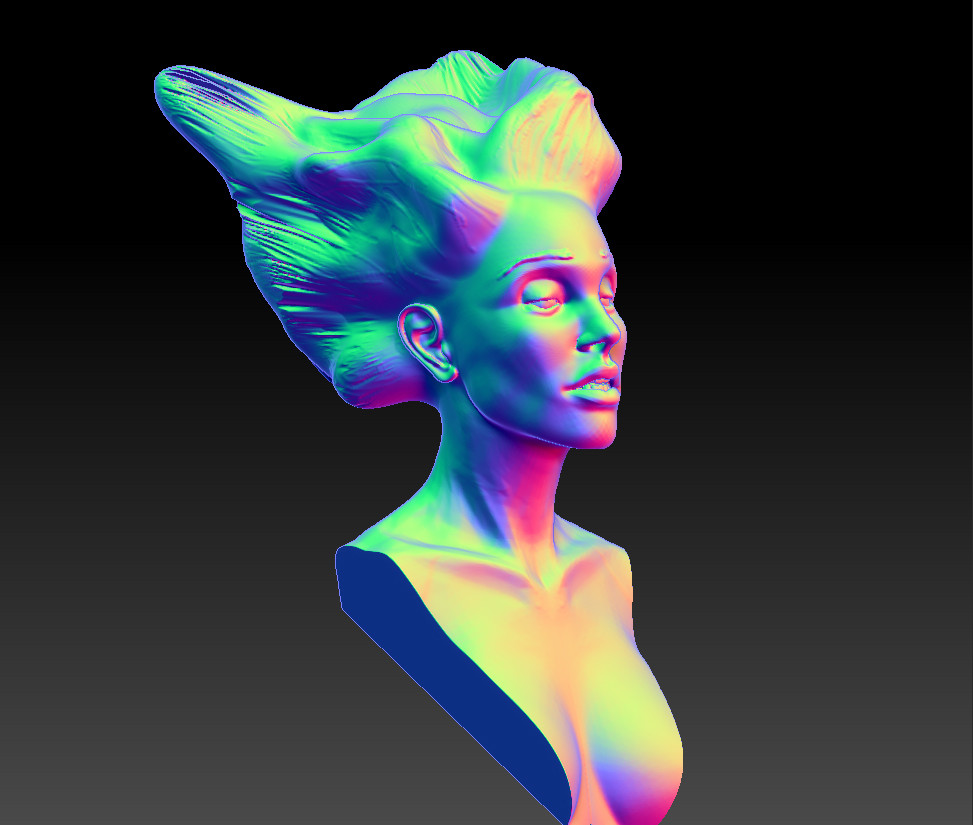 Artstation Angel Wing Haired Lady 3d Bust Ian Malcolm