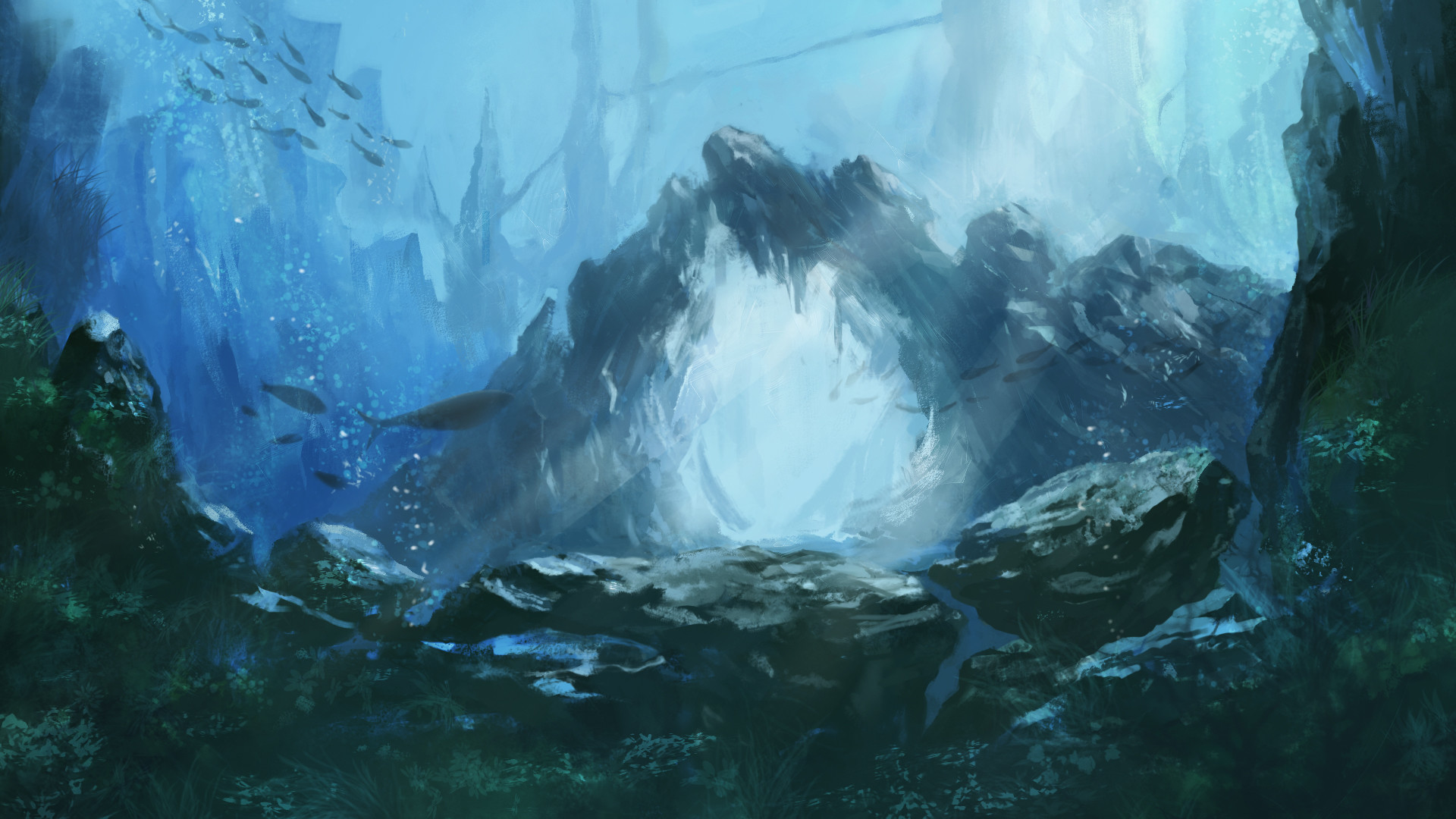 Artstation Deep Sea Landscape Hidetoshi Mikami
