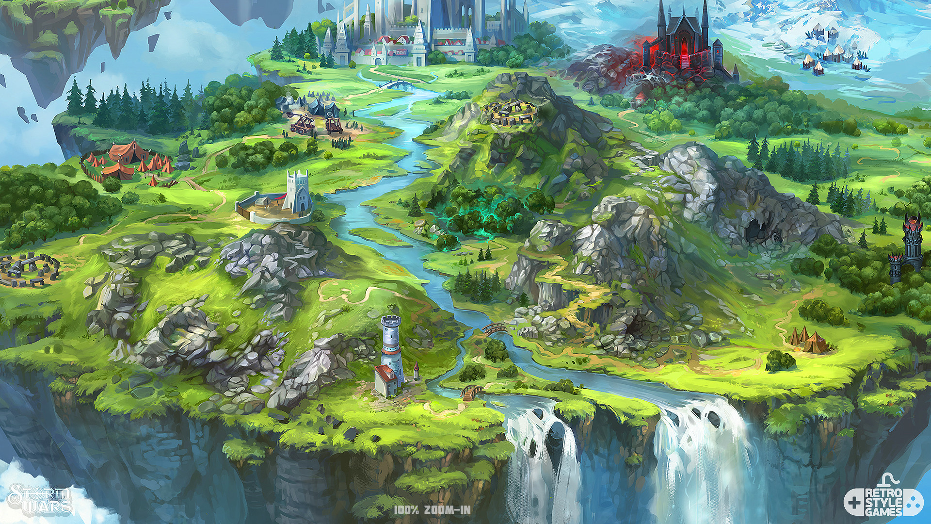 Artstation Storm Wars Flying Island Map Illustration Elena