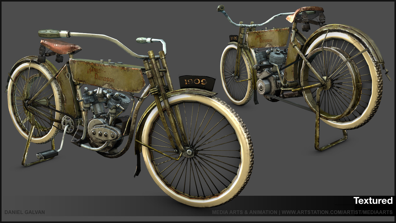 Artstation Daniel Galvan 1909 Harley Davidson Media Arts And