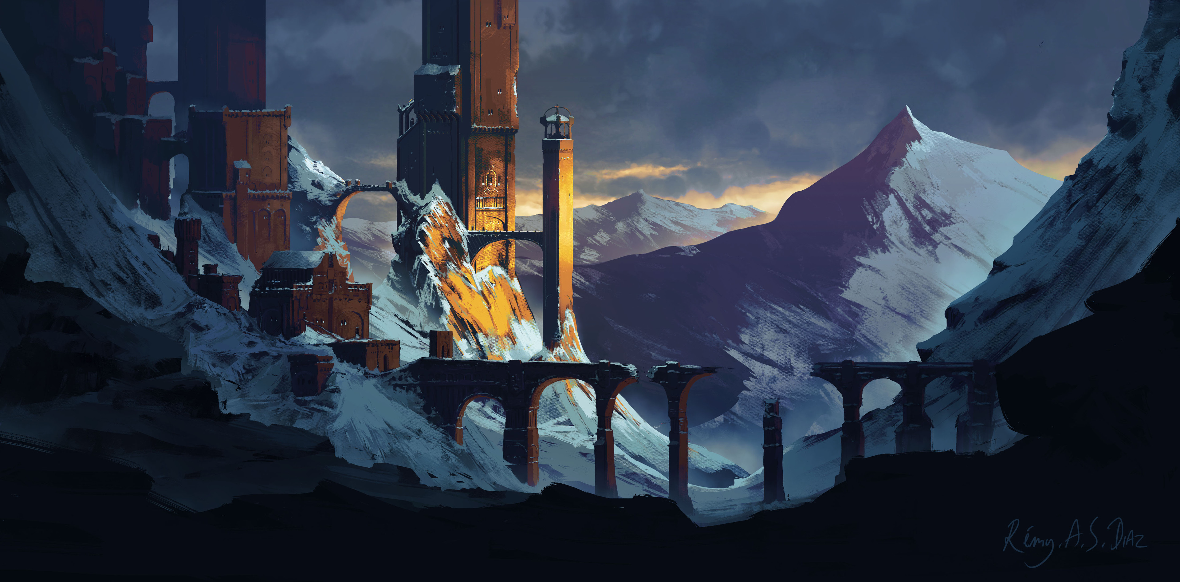 Artstation Fantasy Castle In Snow Remy A S Diaz