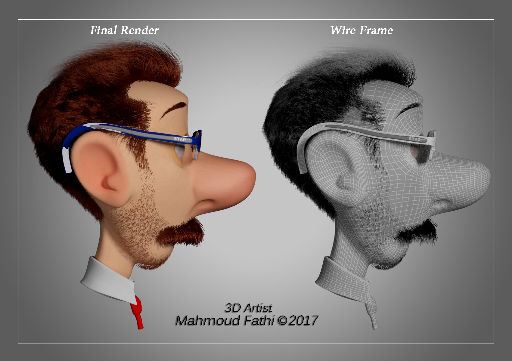 3d Cartoon Character Front And Side View