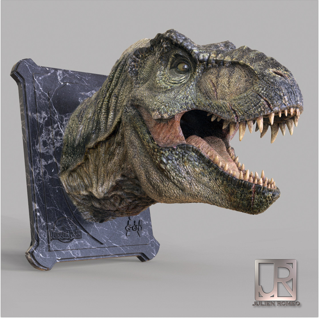 Artstation Lost World Male Trex Bust Julien Romeo
