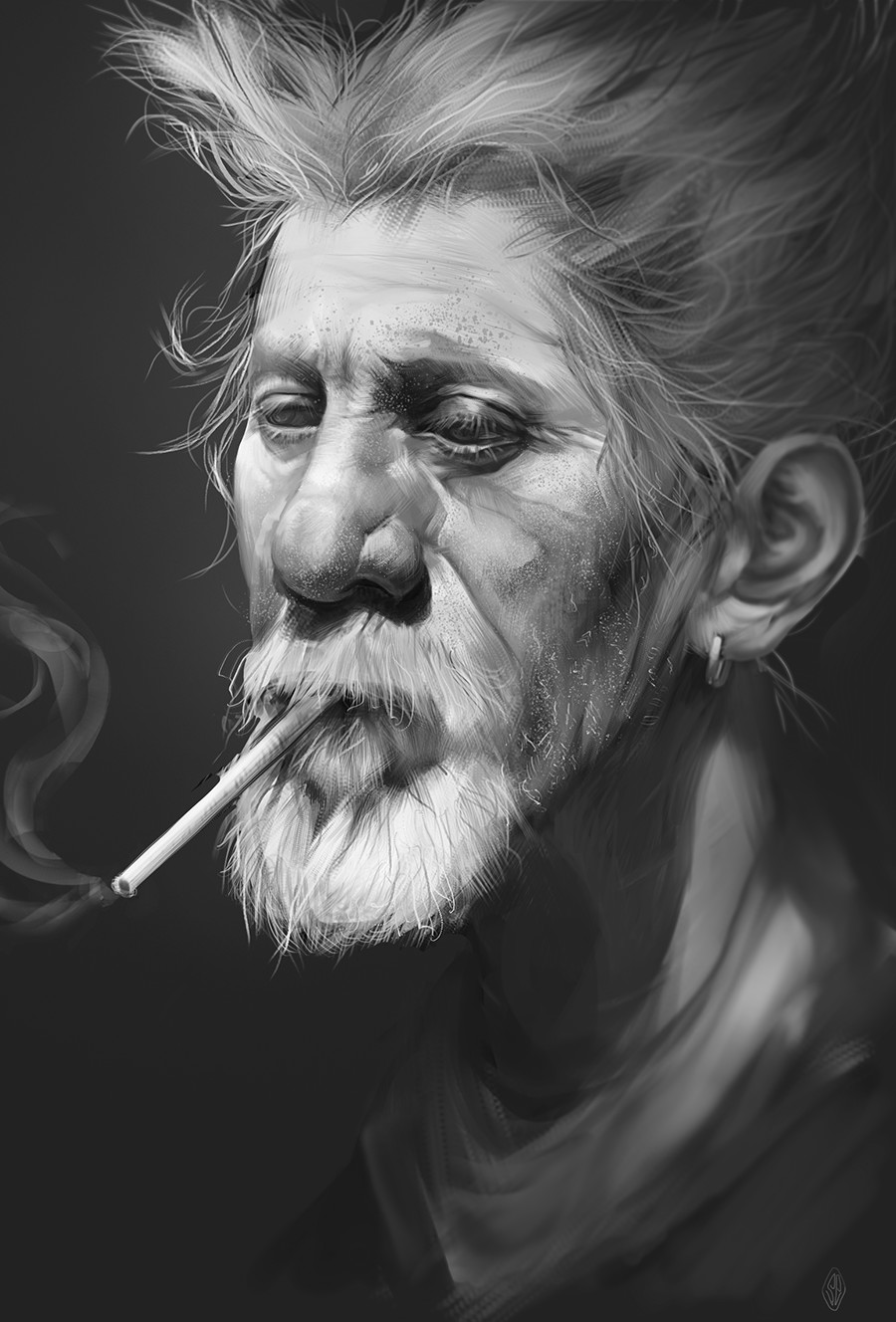 Artstation Old Man Shuri Cat