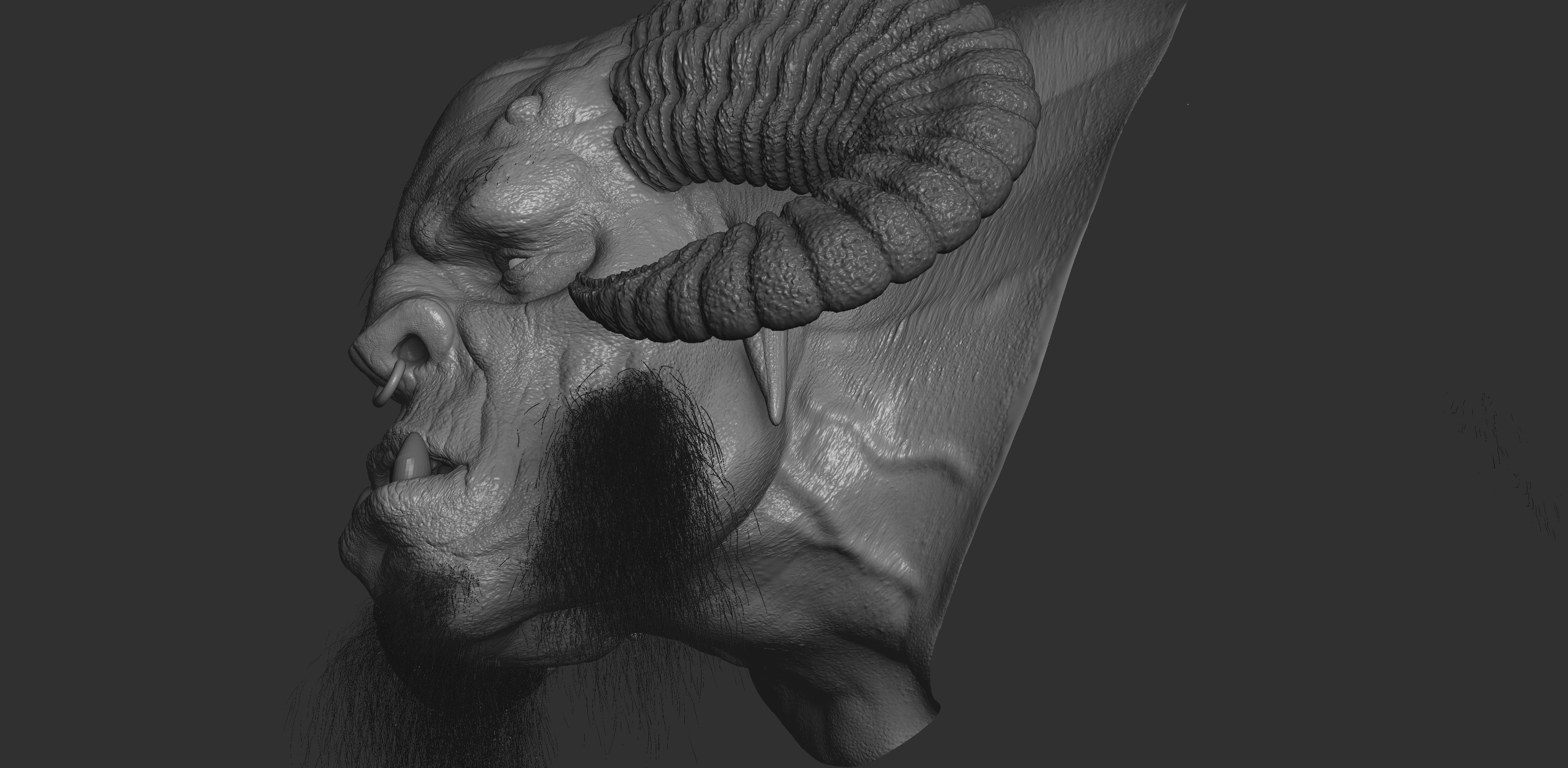 Projecting  the  displacement  with 16 bit from  Mari  on Z Brush to export  the final one with 32 bit