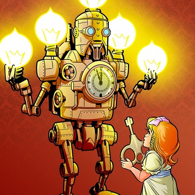 Silvano beltramo illustrazione natale steampunk silvano beltramo
