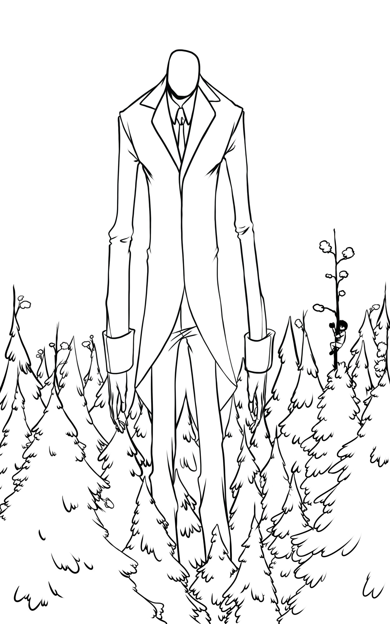 Slender Man Coloring Pages