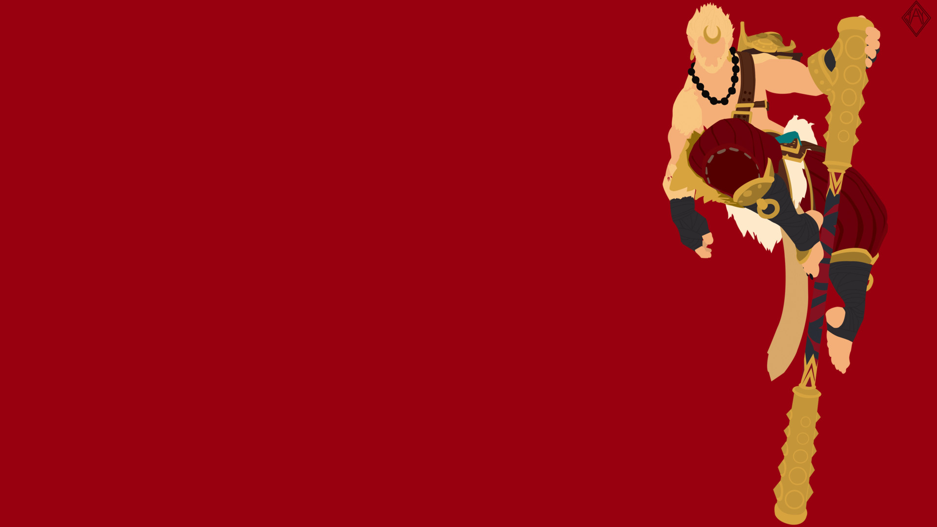 Artstation Smite Sun Wukong Minimalist Wallpaper