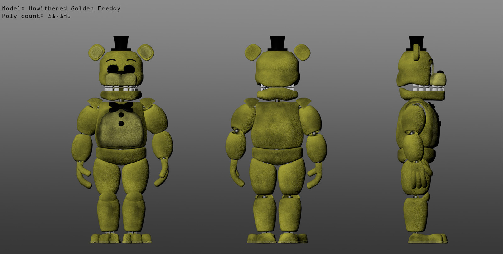 Thomas honeybell five nights at freddy s 2 fan made withered 3d models