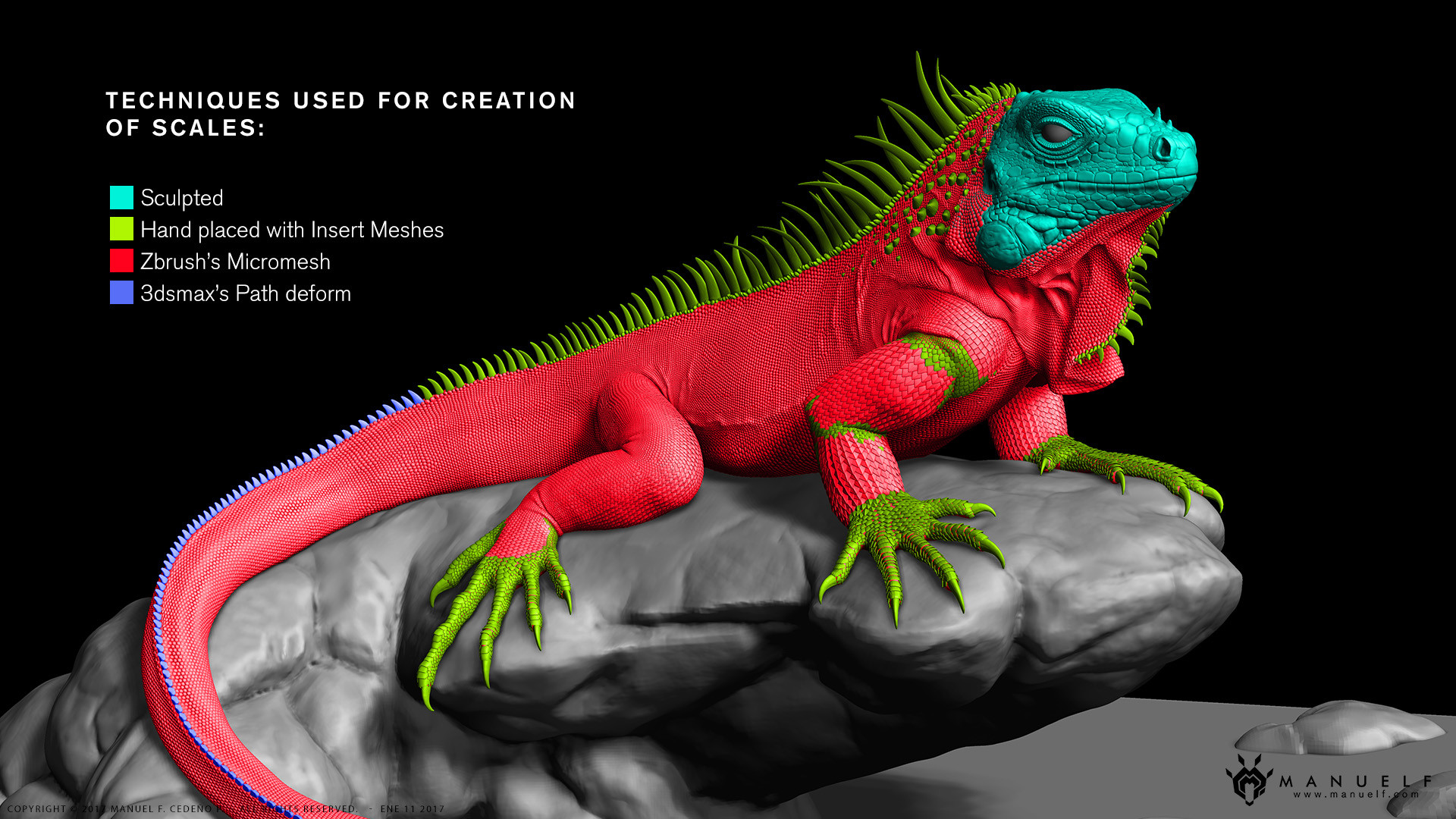 ArtStation Realistic Iguana Sculpture