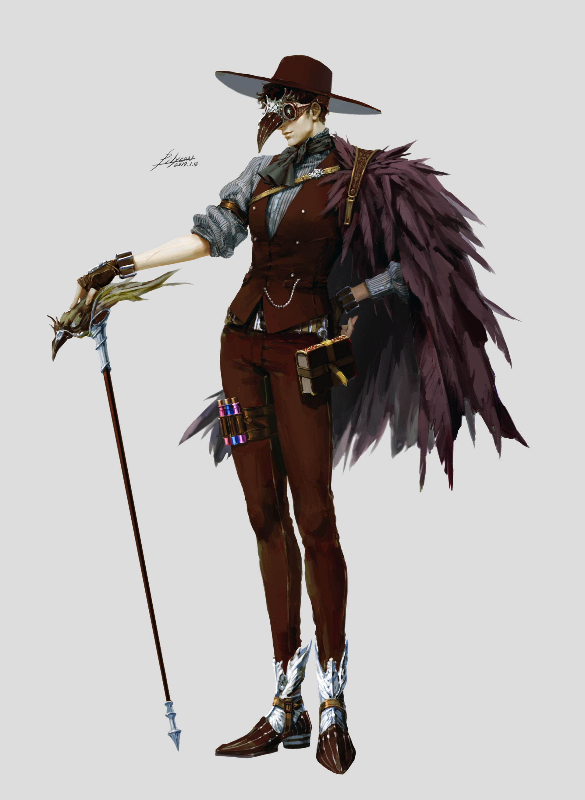 ArtStation Black Wizard, pilyeon . Steampunk characters, Character