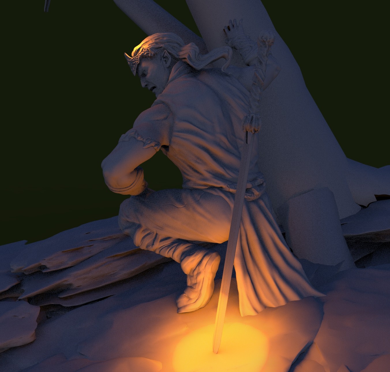 Zbrush initial sculpt used as base for the overpaint.
