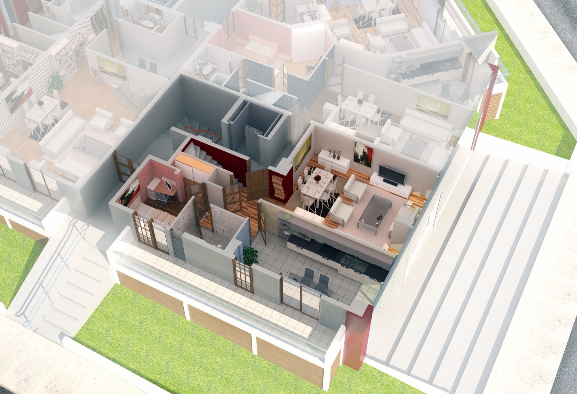 Artstation Residential Building 3d Plan Views Taylan Ors