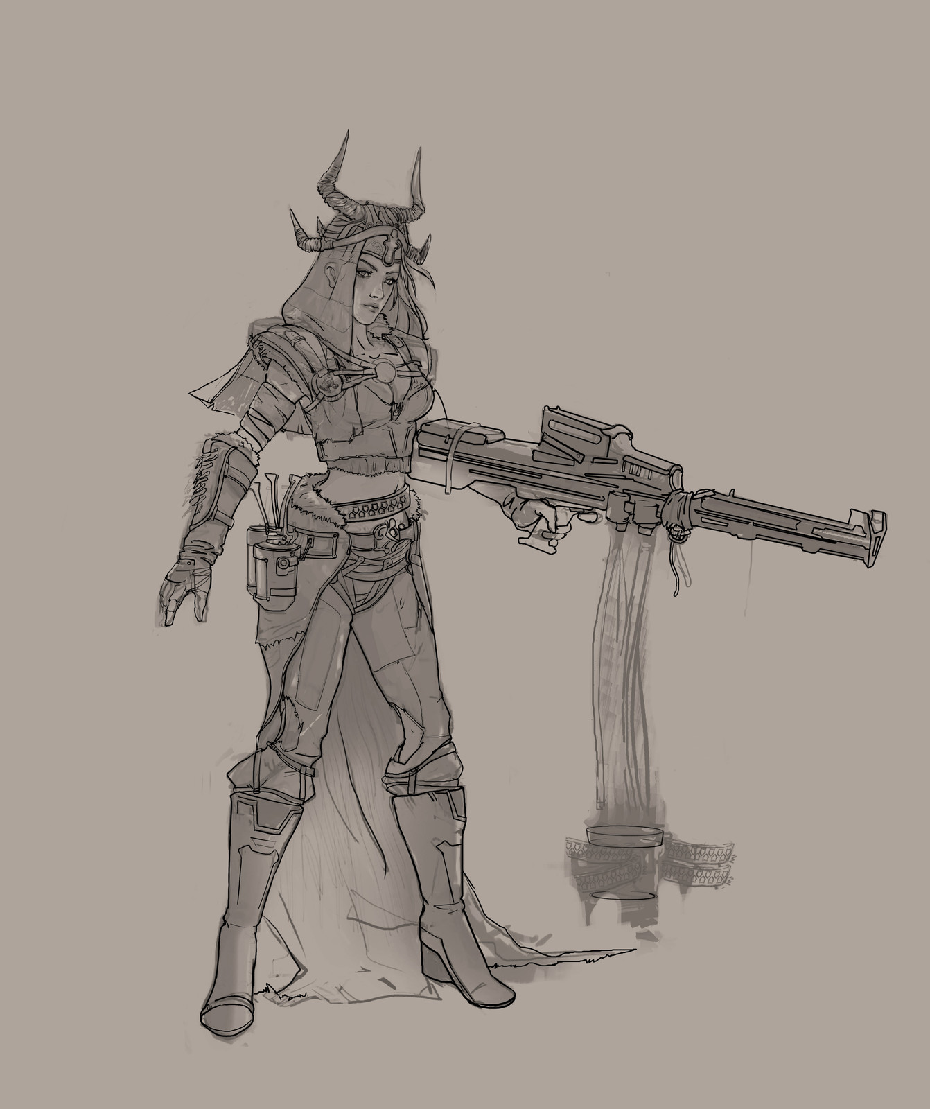 3- Applying Lineart over the sketch.