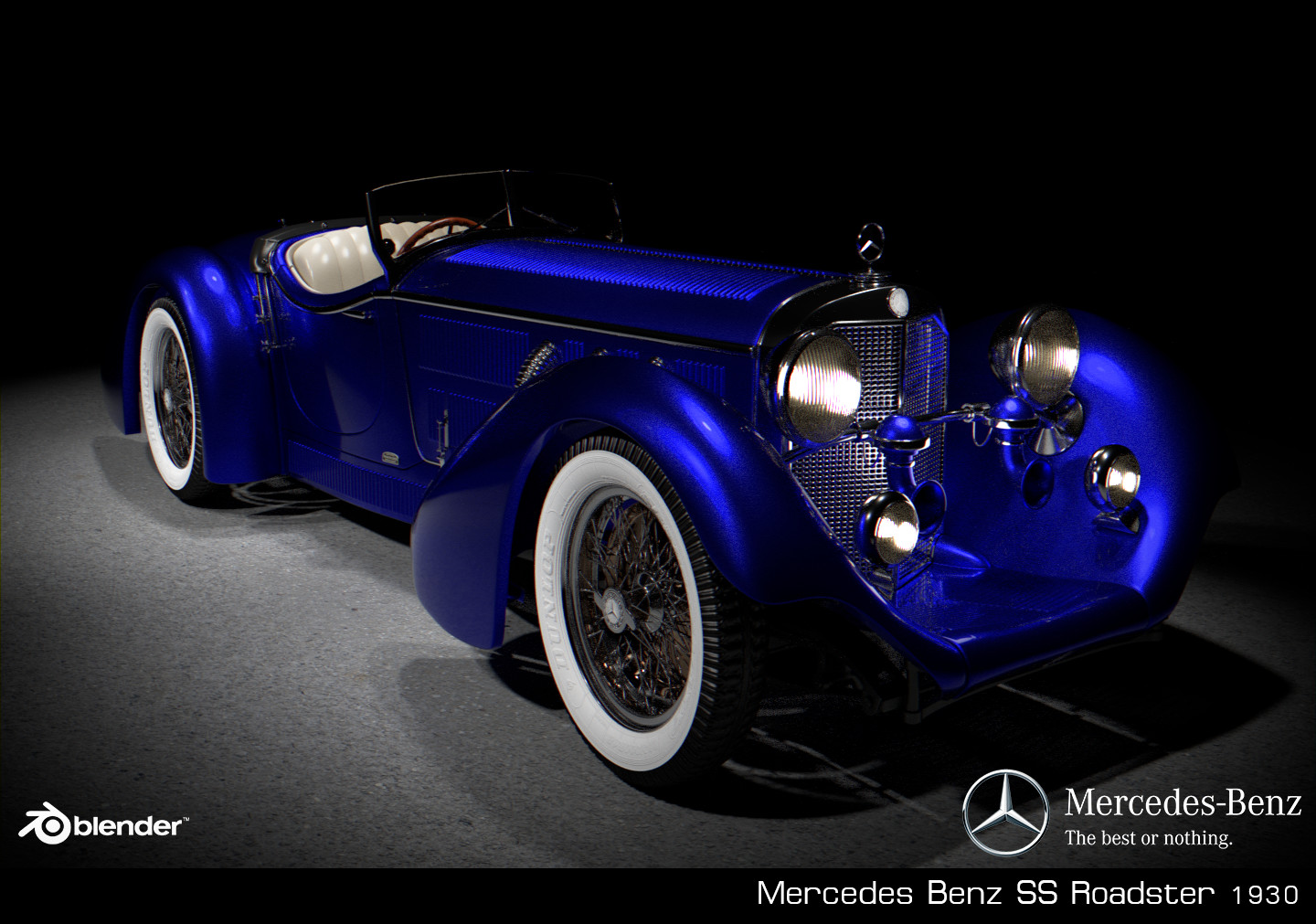 Mercedes Benz SS Roadster Render in Cycle