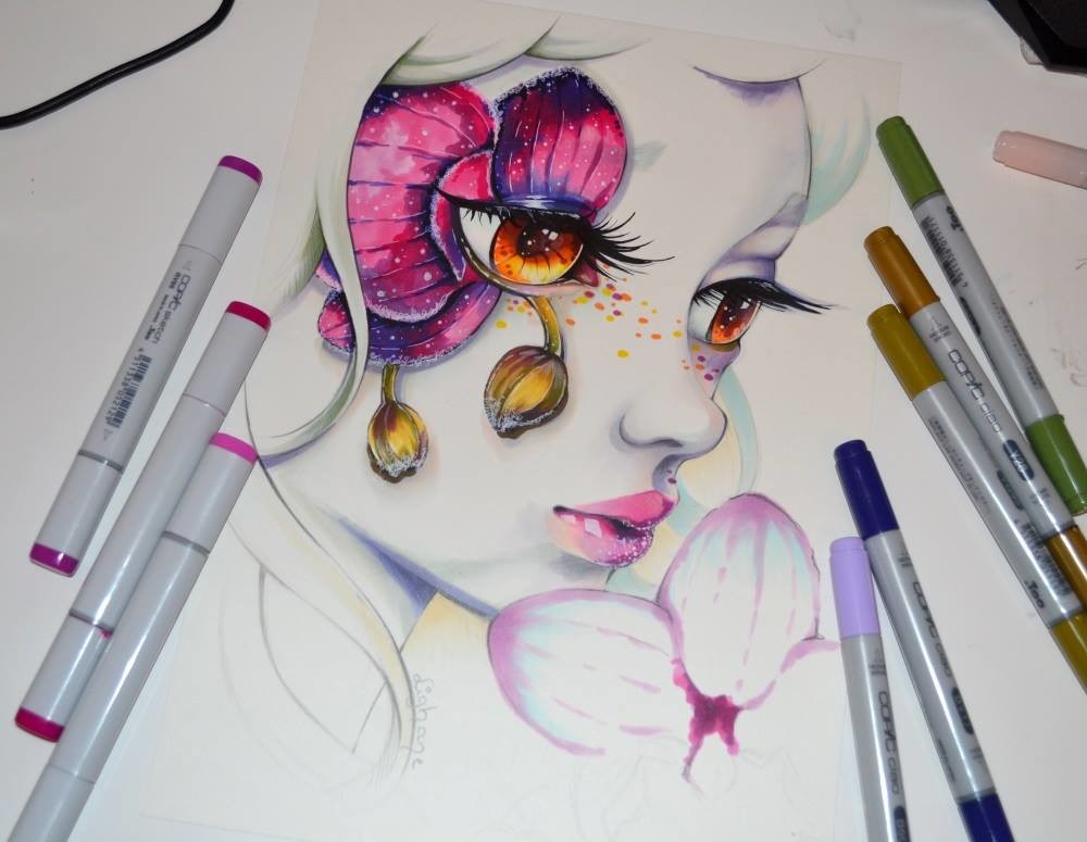 Lighane's Artblog - Frozen Orchid / Frozen Flowers / Copic Marker